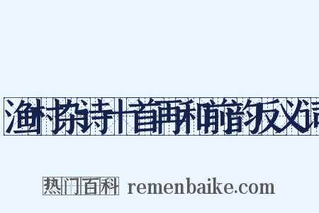 渔村杂诗十首再和前韵反义词是什么意思的图片